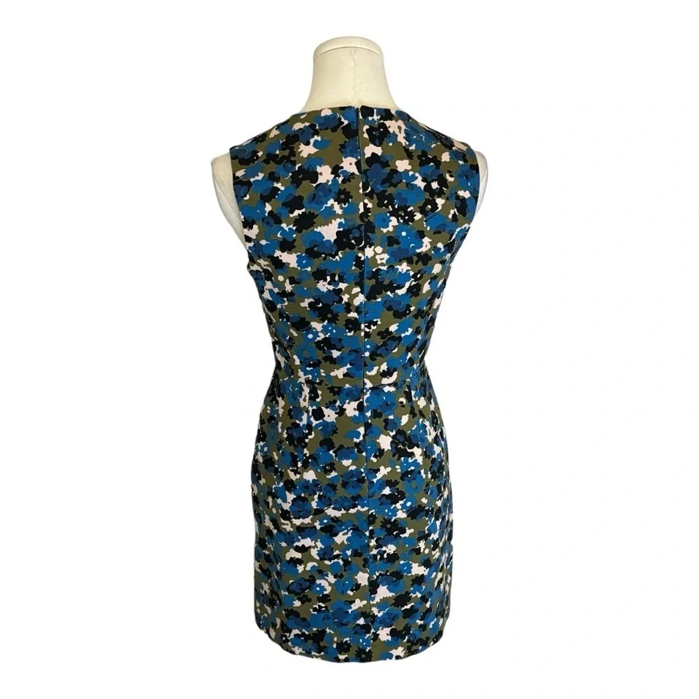 Kate Spade Saturday Vented Sheath Dress Blue Camo Women's Size 0 Work Party Mini